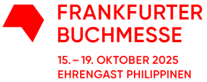 Logo der Frankfurter Buchmesse 2025 in roter Schrift mit hinweis auf das Gatsland Philippinen